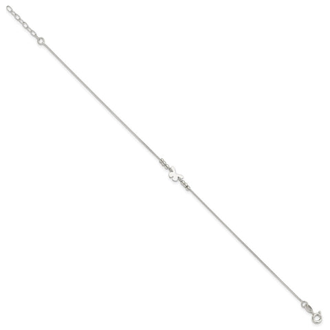 Sterling Silver Polished 9in Plus 1in Ext Butterfly Anklet-WBC-QG4203-9