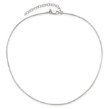 Sterling Silver Round 1.25mm w/2in. Ext Neckwire Chain-WBC-QG4220-16