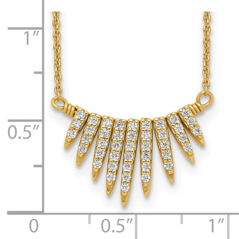 Sterling Silver Gold-tone CZ Necklace-WBC-QG5126-18