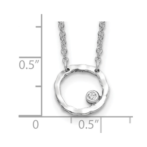 Sterling Silver CZ Necklace-WBC-QG5194-16
