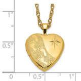1/20 Gold Filled 16mm Footprints Heart Locket Necklace-WBC-QLS288-18