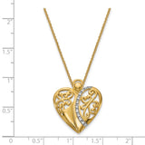 Sterling Silver & Gold-plated CZ Angel of Love 18in Necklace-WBC-QSX160
