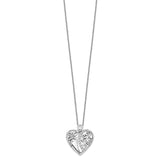 Sterling Silver CZ Antiqued 18in Angel of Love Necklace-WBC-QSX161
