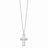 Sterling Silver Antiqued Cross Ash Holder 18in Necklace-WBC-QSX420