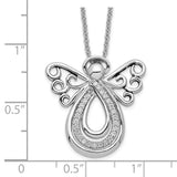 Sterling Silver CZ Angel Of Comfort 18in. Necklace-WBC-QSX547