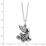 Sterling Silver Antiqued My Chemo Angel 18in. Necklace-WBC-QSX607