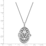 Sterling Silver CZ Antiqued MOTHER I Love You More 18in. Necklace-WBC-QSX712