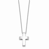 Sterling Silver CZ Good & Perfect Cross 22in Necklace-WBC-QSX726