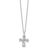 Sterling Silver Love Never Fails Cross 22in Necklace-WBC-QSX730