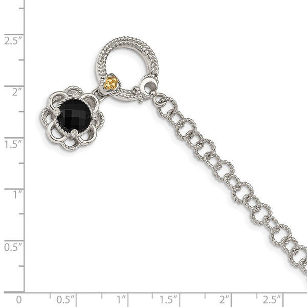 1/8 CT Diamond TW Charm 7.5 Bracelet on 6mm Oval Link Chain in Yellow  Plated Sterling Silver - CBG000851