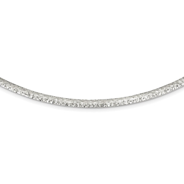 Sterling Silver 4mm Hammered Neckwire Necklace-WBC-QUF43-17