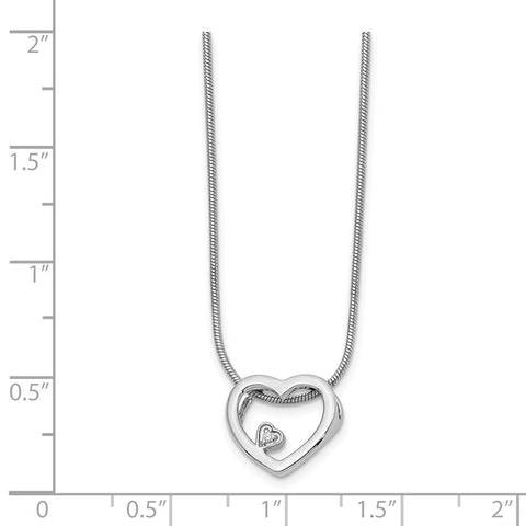 SS White Ice .01ct Diamond Heart Necklace-WBC-QW170-18