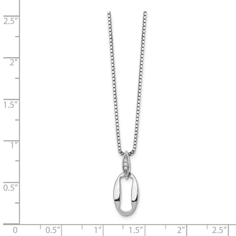 SS White Ice .02ct Diamond Necklace-WBC-QW375-18