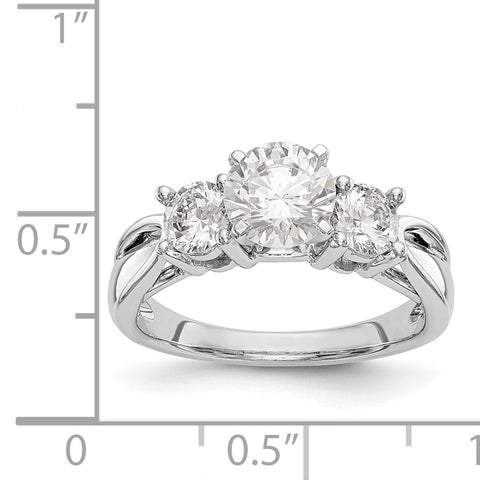 14K Diamond Engagement Ring 3 Round Stones Total 1.95 ctw. #WBCRM3017E-02