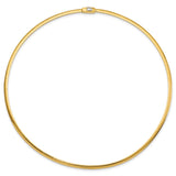 14k 3mm Reversible White & Yellow Domed Omega Necklace-WBC-ROM3-18