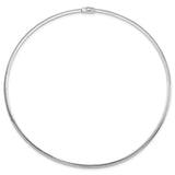 14k 3mm Reversible White & Yellow Domed Omega Necklace-WBC-ROM3-18