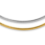 14k 3mm Reversible White & Yellow Domed Omega Necklace-WBC-ROM3-16