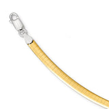 Sterling Silver Gold-plated 4mm Reversible w/2in ext Cubetto Chain-WBC-RSM4-16