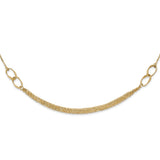 14k Polished and Textured Fancy Link Necklace-WBC-SF2226-17.75