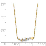 14K Yellow Gold Shooting Star w/ 1in ext. CZ Necklace-WBC-SF2777-15