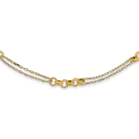 14k Fancy Link Double Strand Necklace-WBC-SF2841-18