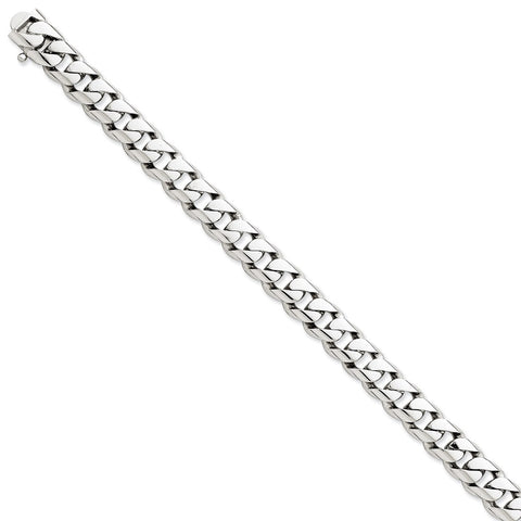 14k White Gold 9.6mm Hand-polished Rounded Curb Link Chain-WBC-WLK126-20