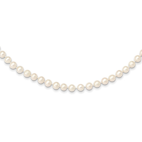 14k 6-7mm White Near Round Freshwater Cultured Pearl Necklace-WBC-WPN060-24