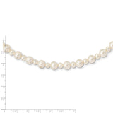 14k White Gold 5-8mm White Near Round Freshwater Cultured Pearl Necklace-WBC-XF573-18
