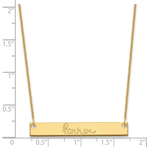 14K Medium Polished Signature Bar Necklace-WBC-XNA1274Y