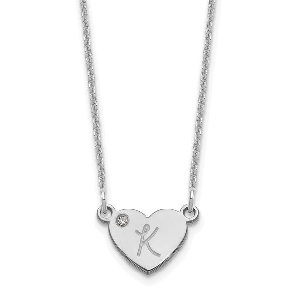 14KW Initial Heart with Diamond Necklace-WBC-XNA1376W