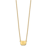 Sterling Silver/Gold-plated Initial Octagon with Diamond Necklace-WBC-XNA1378GP