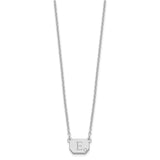 Sterling Silver/Rhodium-plated Initial Octagon with Diamond Necklace-WBC-XNA1378SS