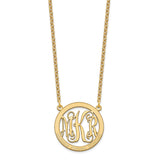 Sterling Silver/Gold-plated Small Family Monogram Necklace-WBC-XNA569GP