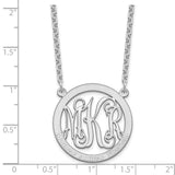 Sterling Silver/Rhodium-plated Small Family Monogram Necklace-WBC-XNA569SS