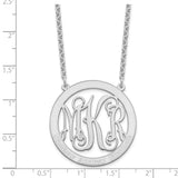 Sterling Silver/Rhodium-plated Large Family Monogram Necklace-WBC-XNA570SS