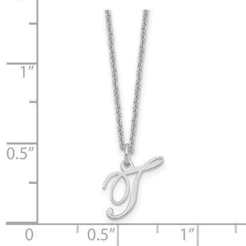 14kw Letter T Initial Necklace-WBC-XNA756W/T