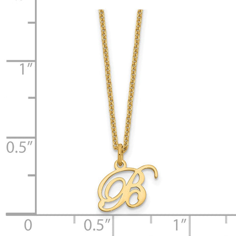 14KY Letter B Initial Necklace-WBC-XNA756Y/B