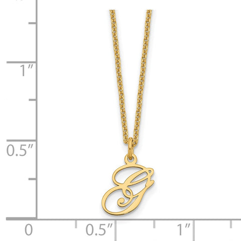 14ky Letter G Initial Necklace-WBC-XNA756Y/G