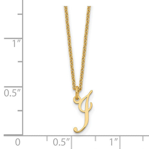 14ky Letter I Initial Necklace-WBC-XNA756Y/I