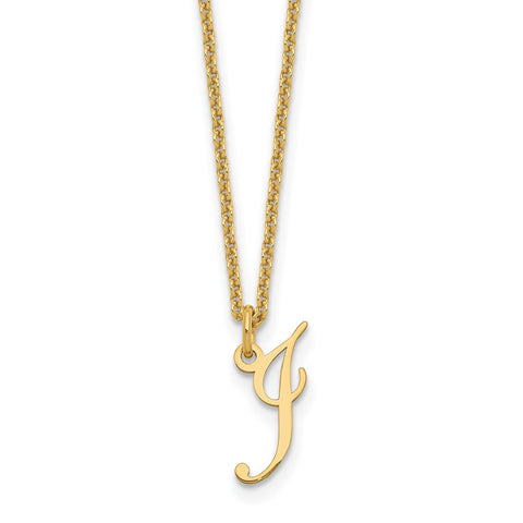 14ky Letter I Initial Necklace-WBC-XNA756Y/I