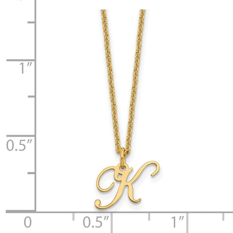 14ky Letter K Initial Necklace-WBC-XNA756Y/K