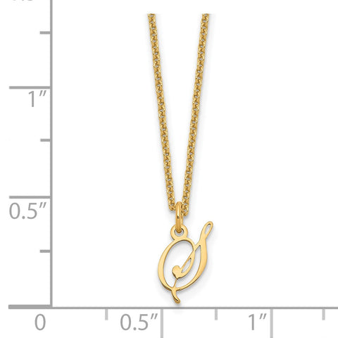 14ky Letter S Initial Necklace-WBC-XNA756Y/S