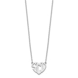 Sterling Silver/Rhodium-plated Polished Cut out Heart Monogram Necklace-WBC-XNA895SS