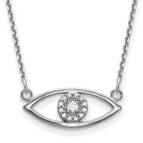 14k White Gold Small Diamond Evil Eye Necklace-WBC-XP5046WVS