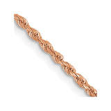 14K Rose Gold 14 inch 1.5mm Diamond-cut Rope with Lobster Clasp Chain -WBC