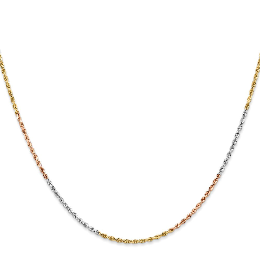 Tri-colored Diamond-cut Rope with Lobster Clasp Chain - WBC