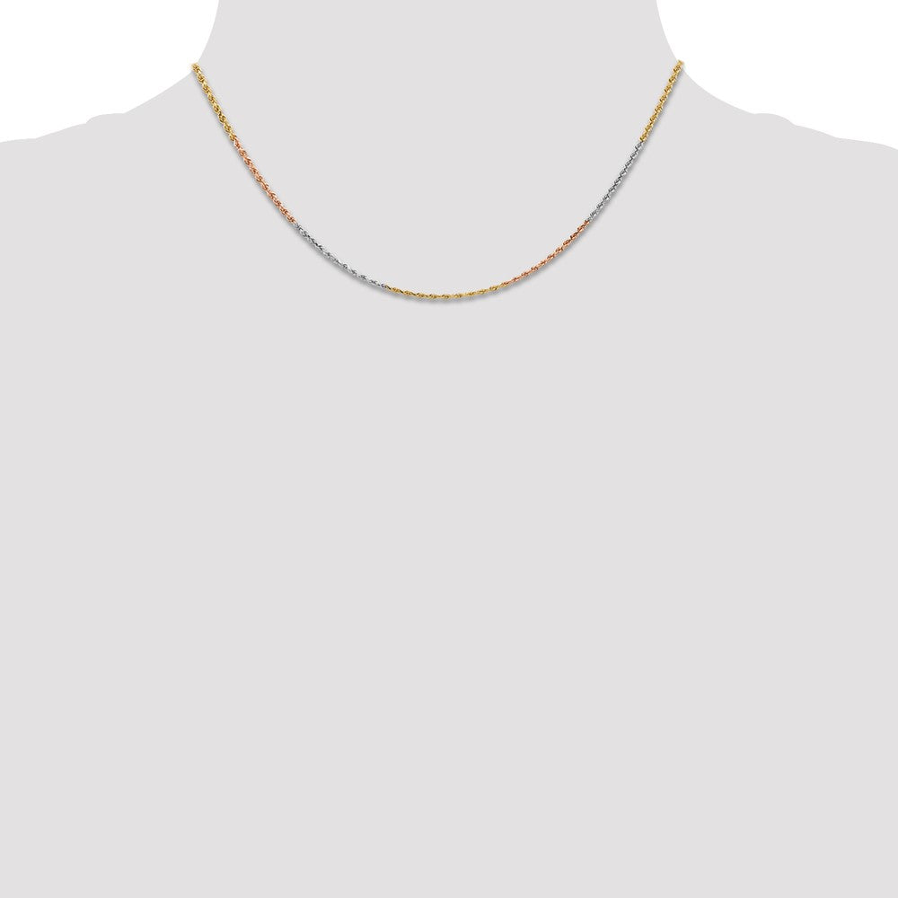 Tri-colored Diamond-cut Rope with Lobster Clasp Chain - WBC