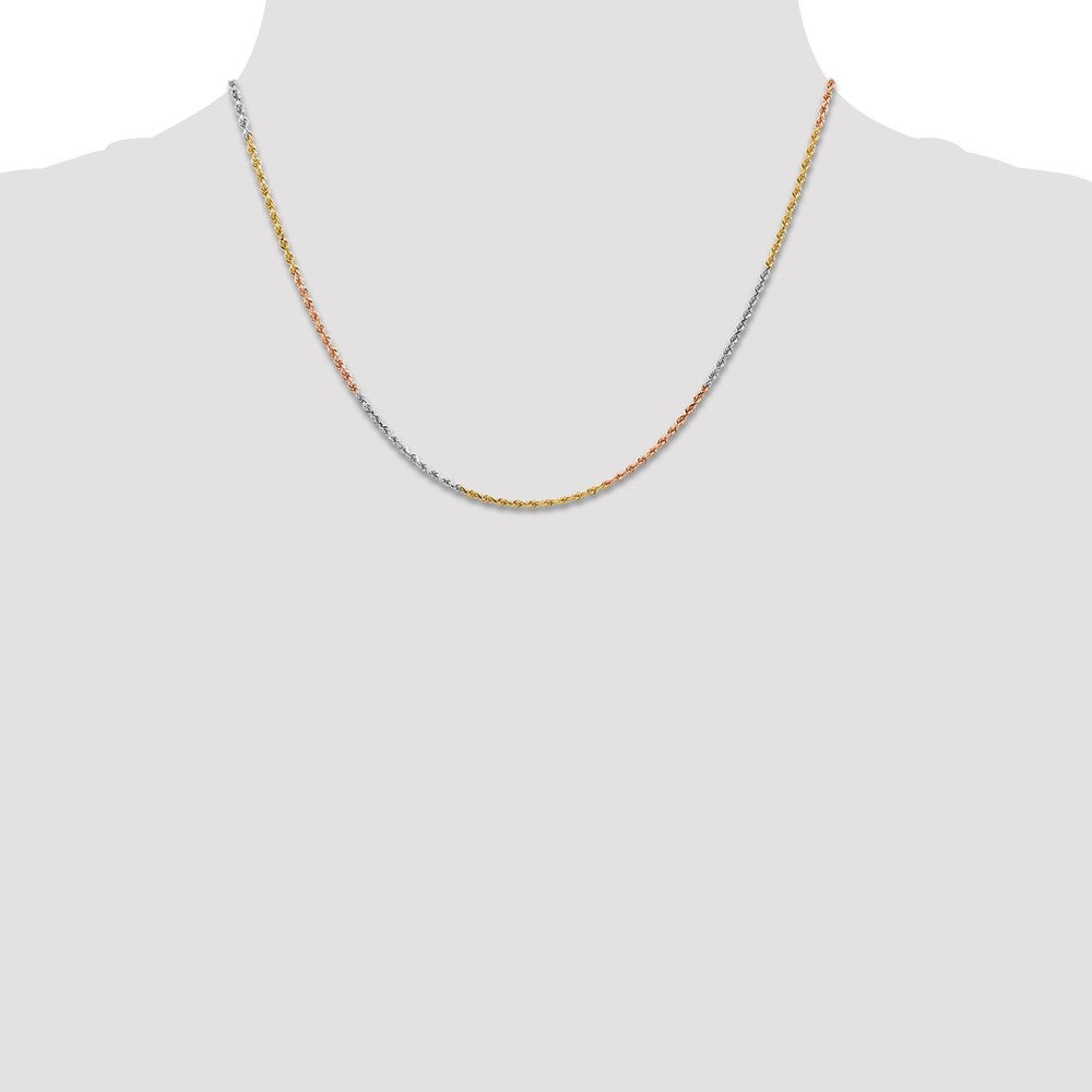 Tri-colored Diamond-cut Rope with Lobster Clasp Chain - WBC