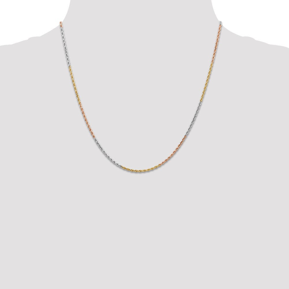 Tri-colored Diamond-cut Rope with Lobster Clasp Chain - WBC