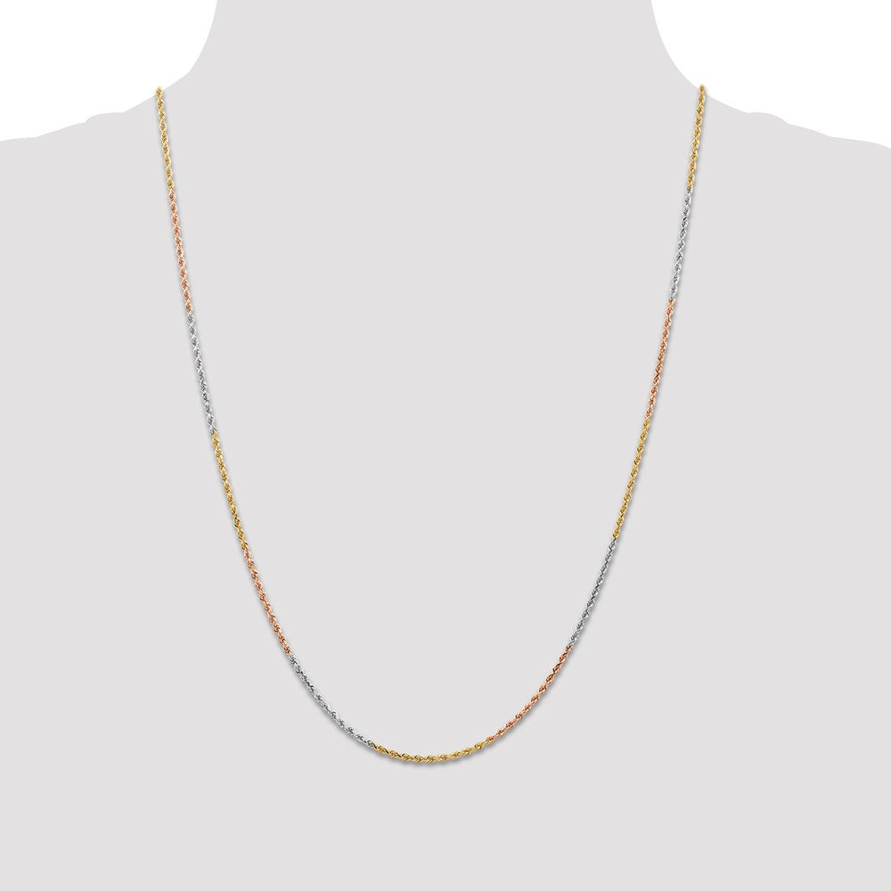 Tri-colored Diamond-cut Rope with Lobster Clasp Chain - WBC